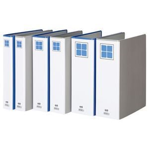 （まとめ） TANOSEE 両開きパイプ式ファイルE A4タテ 300枚収容 背幅56mm グレー 1冊 10セット