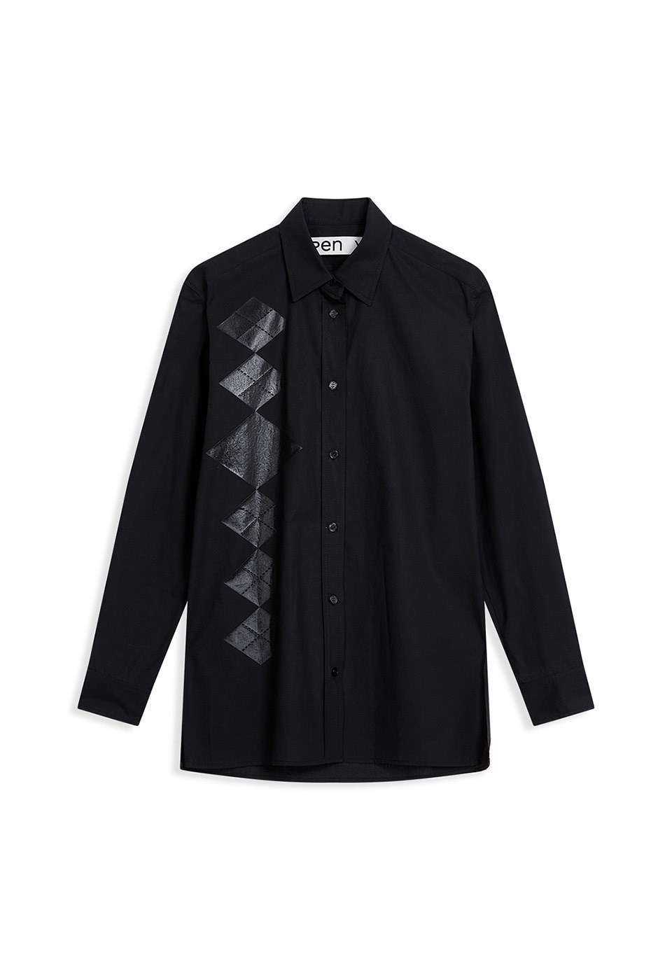【OPEN Yy】 ARGYLE BUTTON DOWN SHIRT : BLACK
