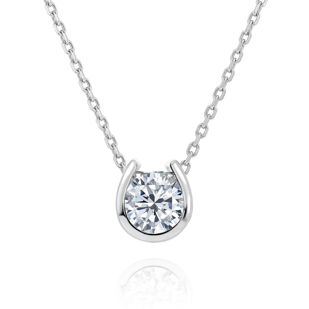 ホースシュー ネックレスネックレス 馬蹄モチーフ シルバー プラチナ仕上げ ペンダントトップ レディ