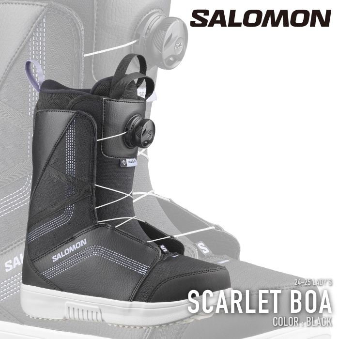 新品未使用 24-25 SALOMON BOOTS SCARLET BOA BLACK 24.5cm安心保証 即日発送 土日祝発送OK 160