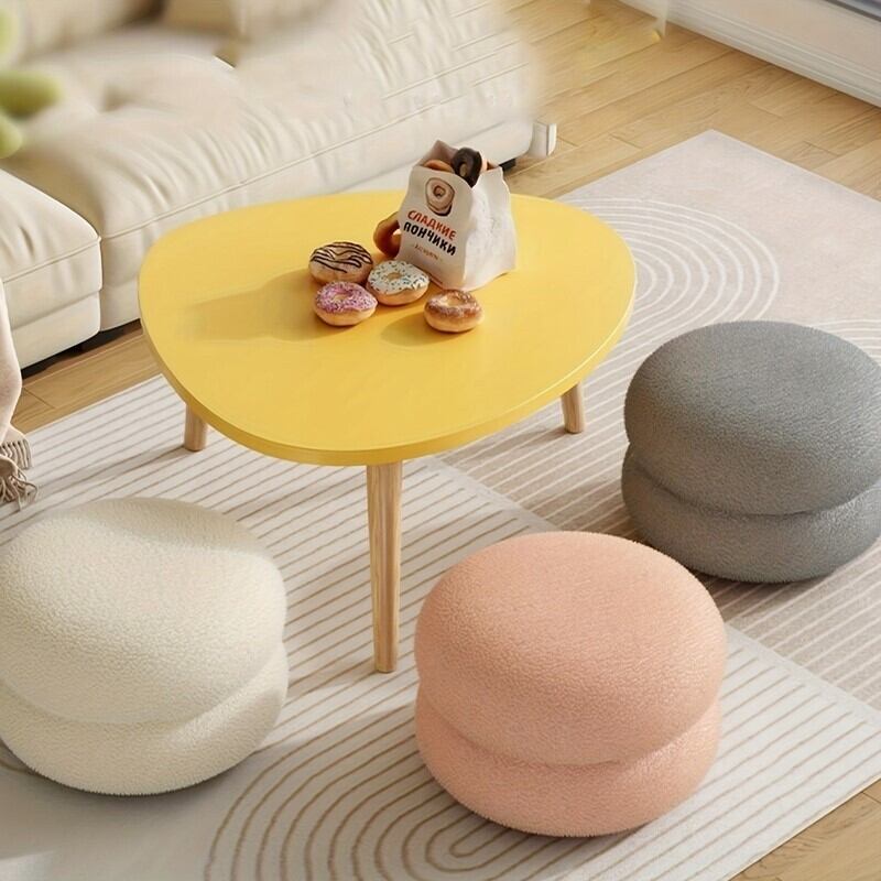 スツール ふわもこ おしゃれ かわいい インテリア 北欧 オットマン 靴交換 ドレッサー チェア 化粧 椅子 いす イス 白 ホワイト ピンク 4-7