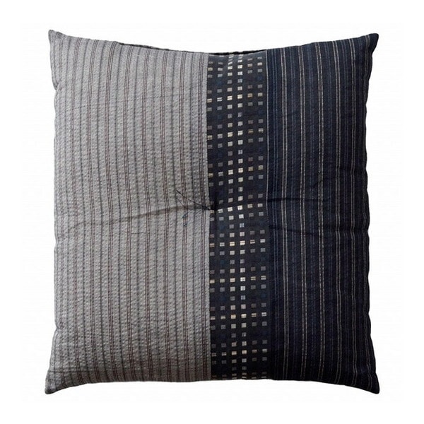 1240900032308 座布団 銘仙判 しじら 日本製 綿100% 和柄 ブラック 約55×59cm 5枚組 メーカー直送