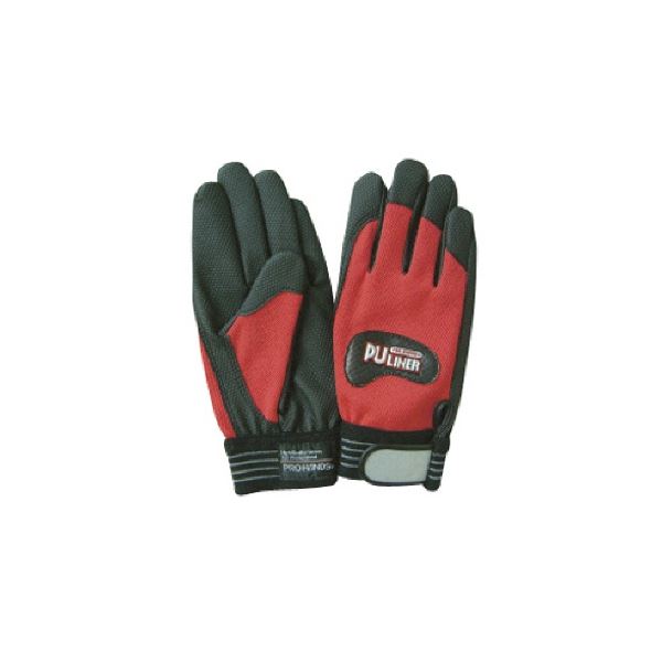 （まとめ）富士グローブ PUライナーアルファ レッド L 0772 1双 [x3セット]