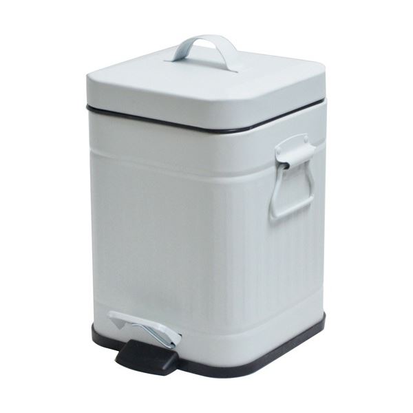 （まとめ）b.c.l Galva スクエアダストボックス 3L マットホワイト 1個 [x3セット]