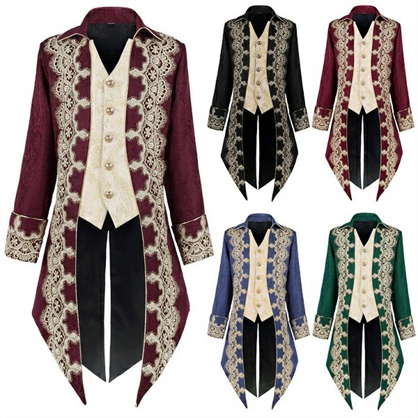 ドレスコート ロングコート ジャケット 中世ヨーロッパ 舞台衣装 貴族風 長袖 バッスルライン 貴族衣装 メンズ 宮廷服 ハロウィン コスプレ 舞台 衣装 ステージ衣装 ルネサンス ヴィクトリア 大き