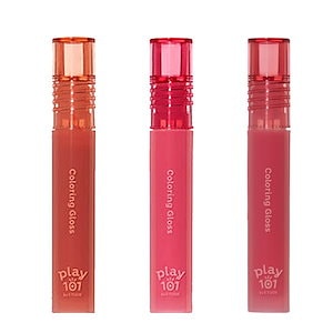 [NEW]プレイ101 カラーリンググロス3種 - デューイピーチ/ チュイピンク/ ジューシーキャンディより選択可能