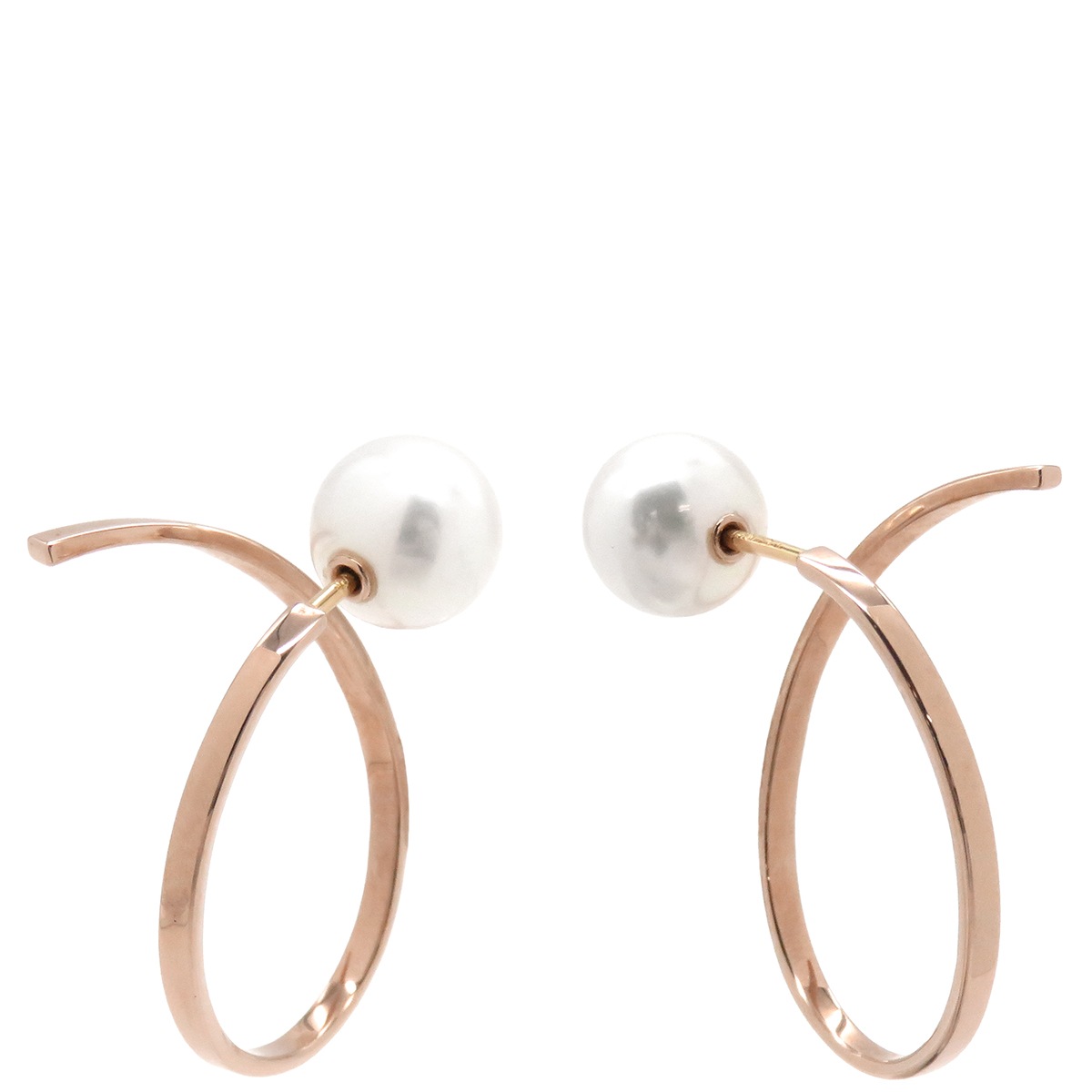 TASAKI TASAKI ピアス ア ファイン バランス K18 サクラゴールド パール パールホワイト×さくらゴールド あこや真珠 サクラゴールド 18K Au750 E-3761 【箱】【中古 96,305円