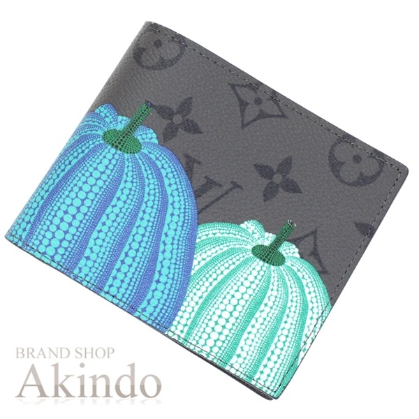 【新品】LOUIS VUITTON LV x YK 草間彌生コラボ ルイヴィトン 二つ折り財布 ポルトフォイユ・マルコ NM メンズ 小銭入れ モノグラム・エクリプス リバース M82101 限定 希