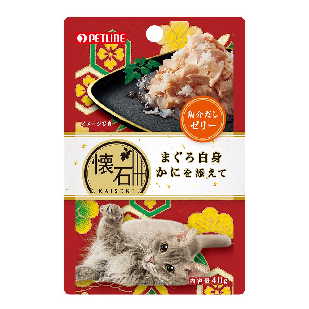 ペットライン　懐石　まぐろ白身　かにを添えて　魚介だしゼリー　４０ｇX７２袋　ＣＲＣ35―04―20―65―40