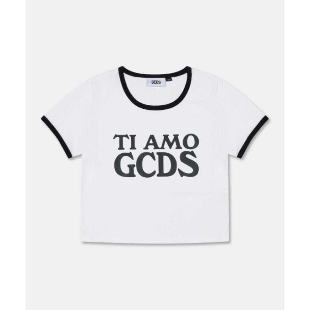 GCDS TI AMO GCDS CROP TSHIRT DKTAA21015WH