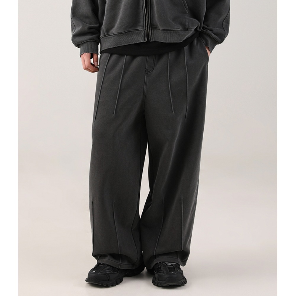 AVANDRESS ウィンダートピグメントワイドパンツディープグレー