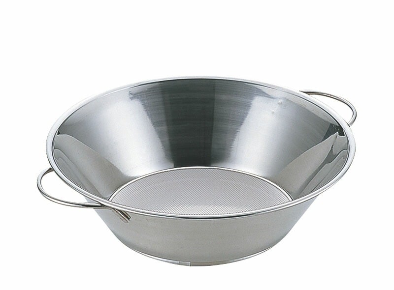 （まとめ買い）三宝産業 油こし 両手ハンドル（パンチ網仕様）19cm [x3]