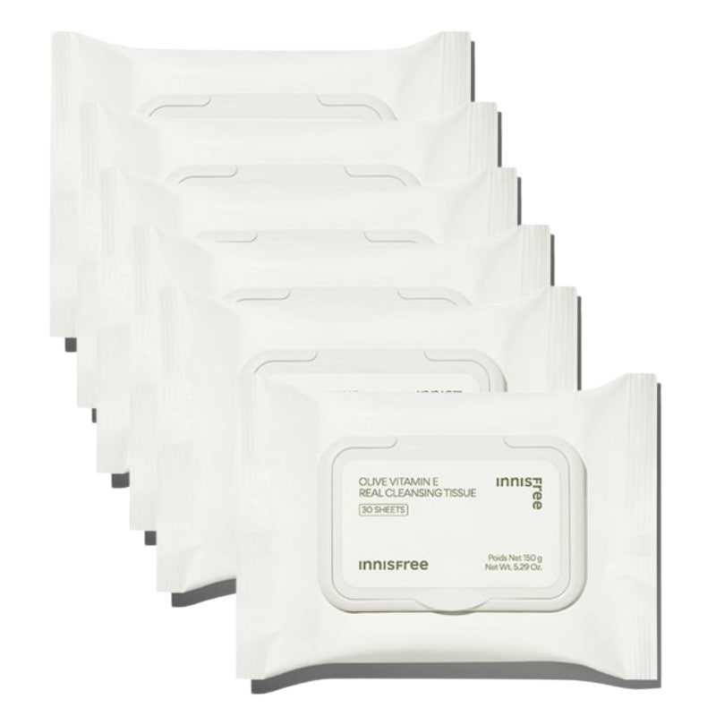 6個/ オリーブビタミンE リアルクレンジングティッシュ 30枚x6
