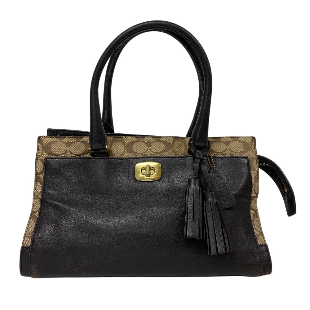 25371 シグネチャー シグネチャー キャンバス ハンドバッグ ブラウン レディース ブランド