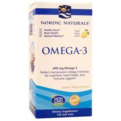 NORDIC NATURALS社　オメガ-3 ピュリファイド フィッシュオイル レモン 120ソフトジェルカプセル