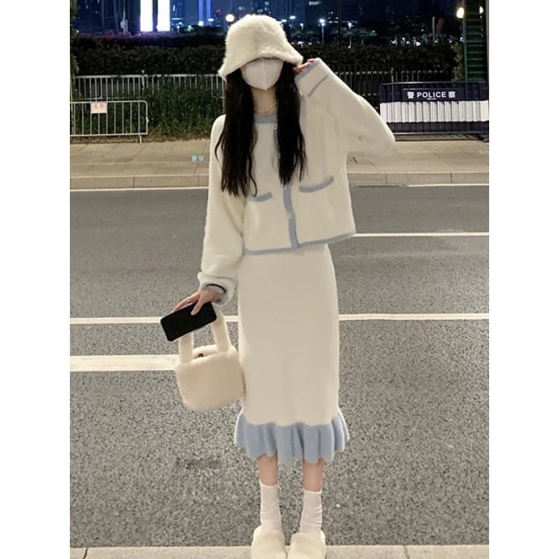 ハイエンドのカスタマイズ-雰囲気のある衣装スーツ女性のための春と秋 2025 新しいスタイルの小さな香りのデザインソフトワックスコートスカート 2 点セット 6,055円