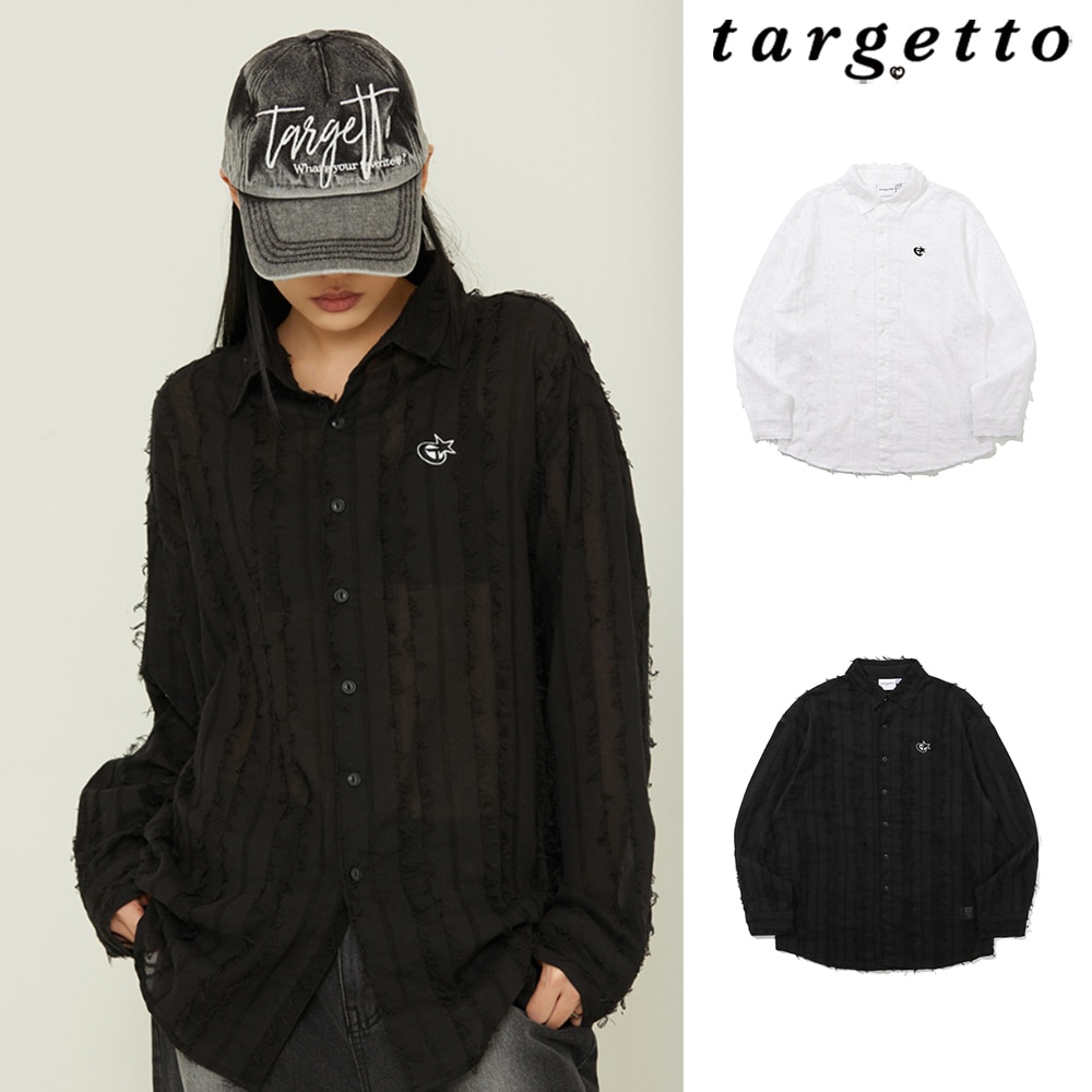 [TARGETTO] SEE THROUGH FRINGE SHIRT