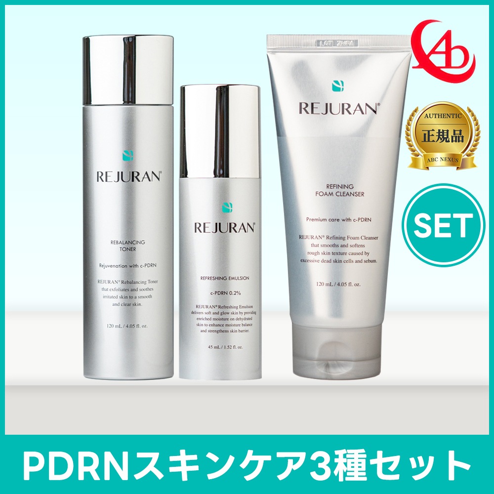 PDRN3種セット（リバランシングトナー120mL+リフレッシングエマルジョン 45mL＋リファイニング フォーム クレンザー 120ml）化粧水+乳液+洗顔フォーム