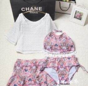 水着 ビキニ スイムウェア 紐ビキニ セクシービキニ 体系カバー水着 ショートパンツ 羽織り セクシー セパレート 体系カバー 二の腕カバー 半袖 レース 胸元 谷間 谷間魅せ セット 上下セット 4