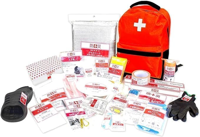 [山善] 防災リュック 30点 セット 【防災士監修】 一次避難用 給水バッグ 携帯用トイレ 大容量 レッド YBG-30R 4,949円