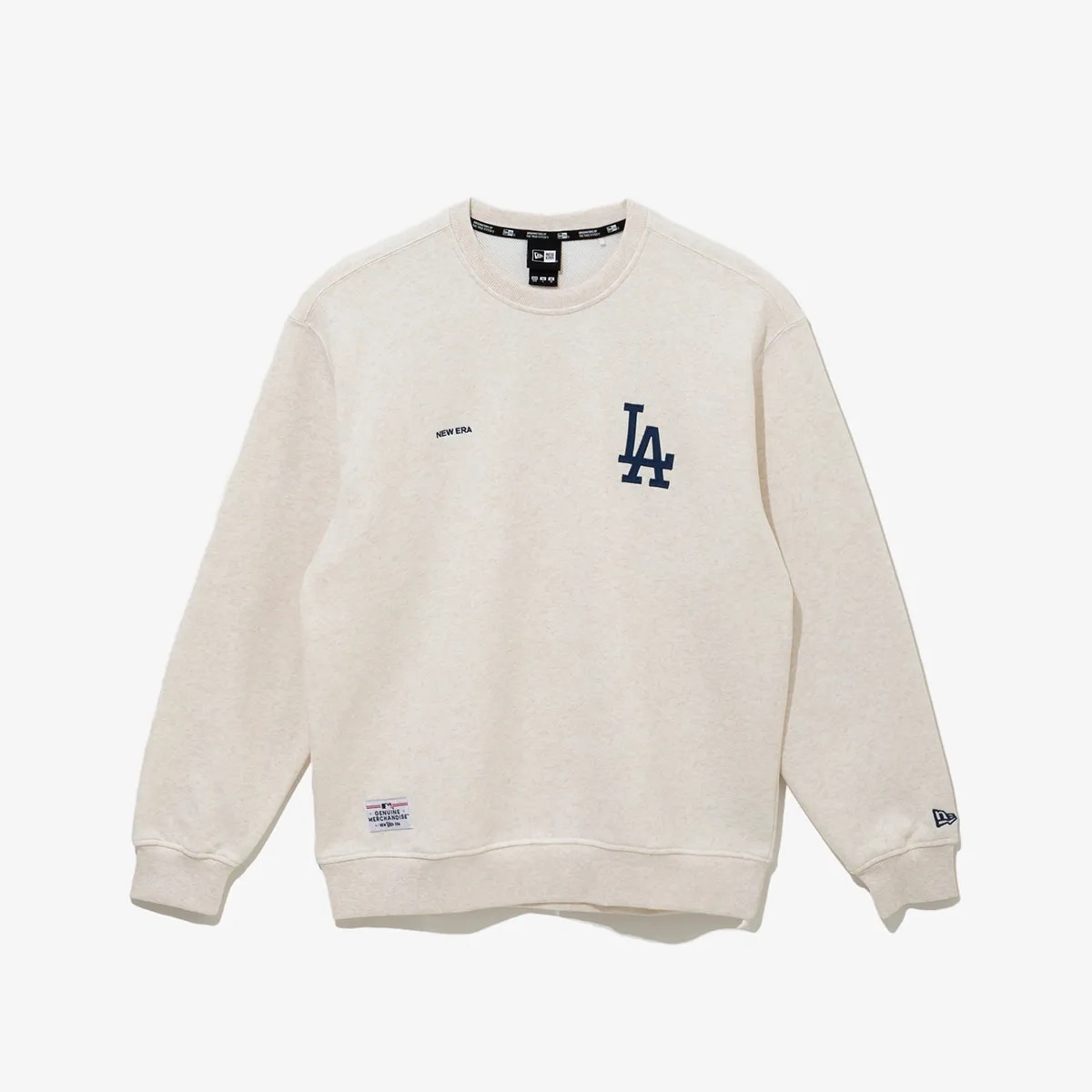 MLB LA ドジャース チーム ロゴ マンツーマンTシャツ オートミール 1474 2018