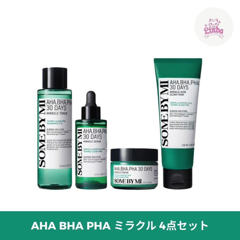 AHA BHA PHA ミラクル 4点セット [トナー150ml+セラム50ml+クリーム60g+フォーム100ml] 8,512円