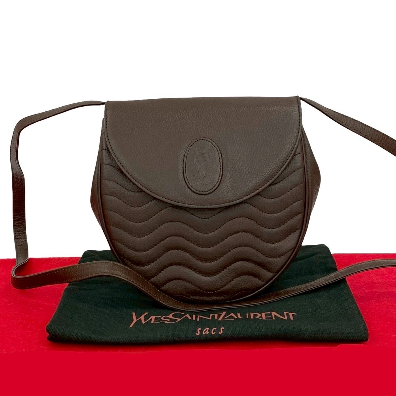 ヴィンテージ YSL ロゴショルダーバッグ レザー ブラウン 22536 34,320円