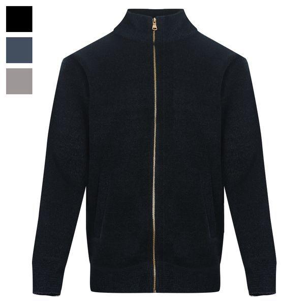 メンズ冬ミンク起毛ニットジップアップ BM JUW 704_P408381705