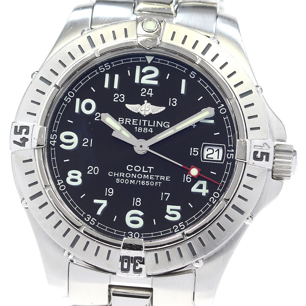ブライトリング BREITLING A74350 コルト デイト クォーツ ボーイズ 保証書付き_837494【中古】