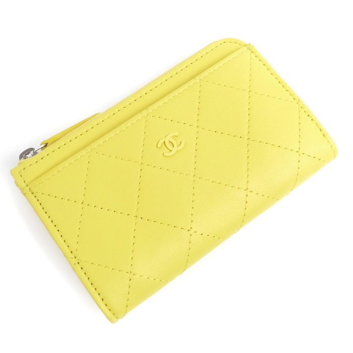 CHANEL シャネル フラグメントケース カードケース イエロー AP3820 レディース 中古 美品