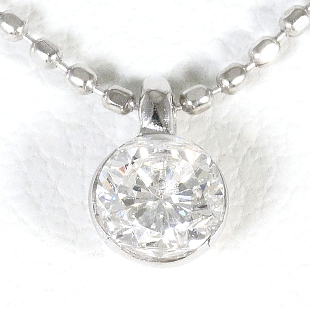 PT900 プラチナ PT850 プラチナ ネックレス ダイヤモンド 0.20ct 総重量約1.9g 約40cm 中古