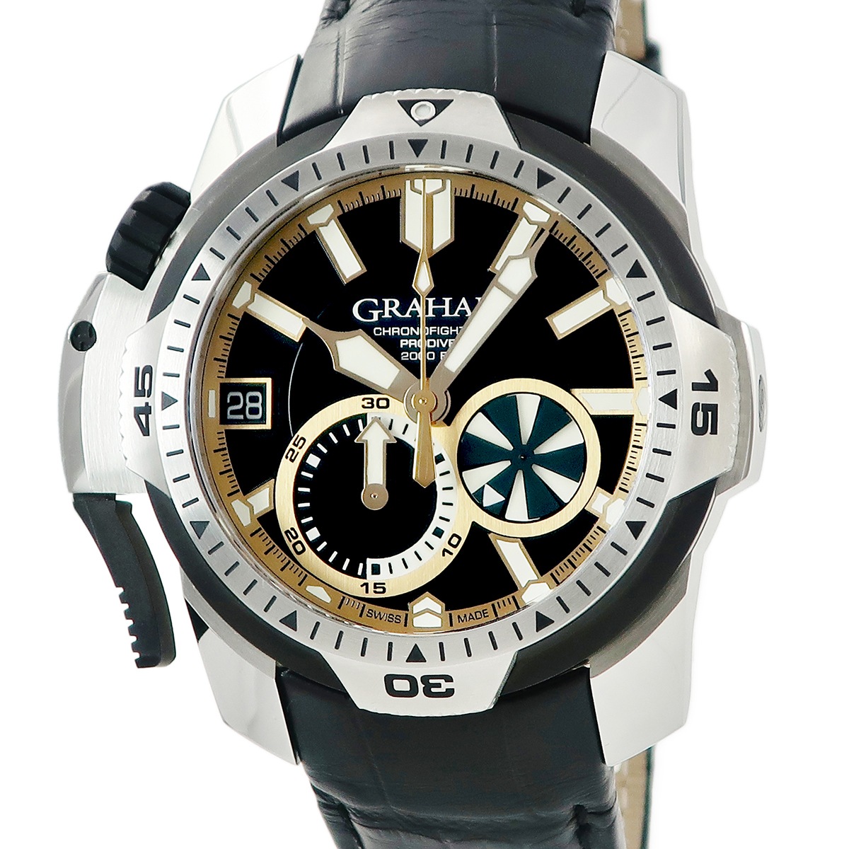 クロノファイター プロダイブ 2CDAV.B04A 自動巻き メンズ 未使用 ブラック バー 10時位置リューズ 3年保証