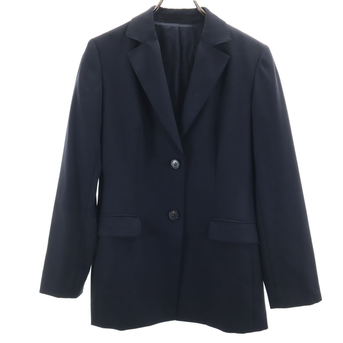 BURBERRY LONDON バーバリーロンドン シルクブレンド テーラードジャケット 38 ネイビー 三陽商会 レディース 古着