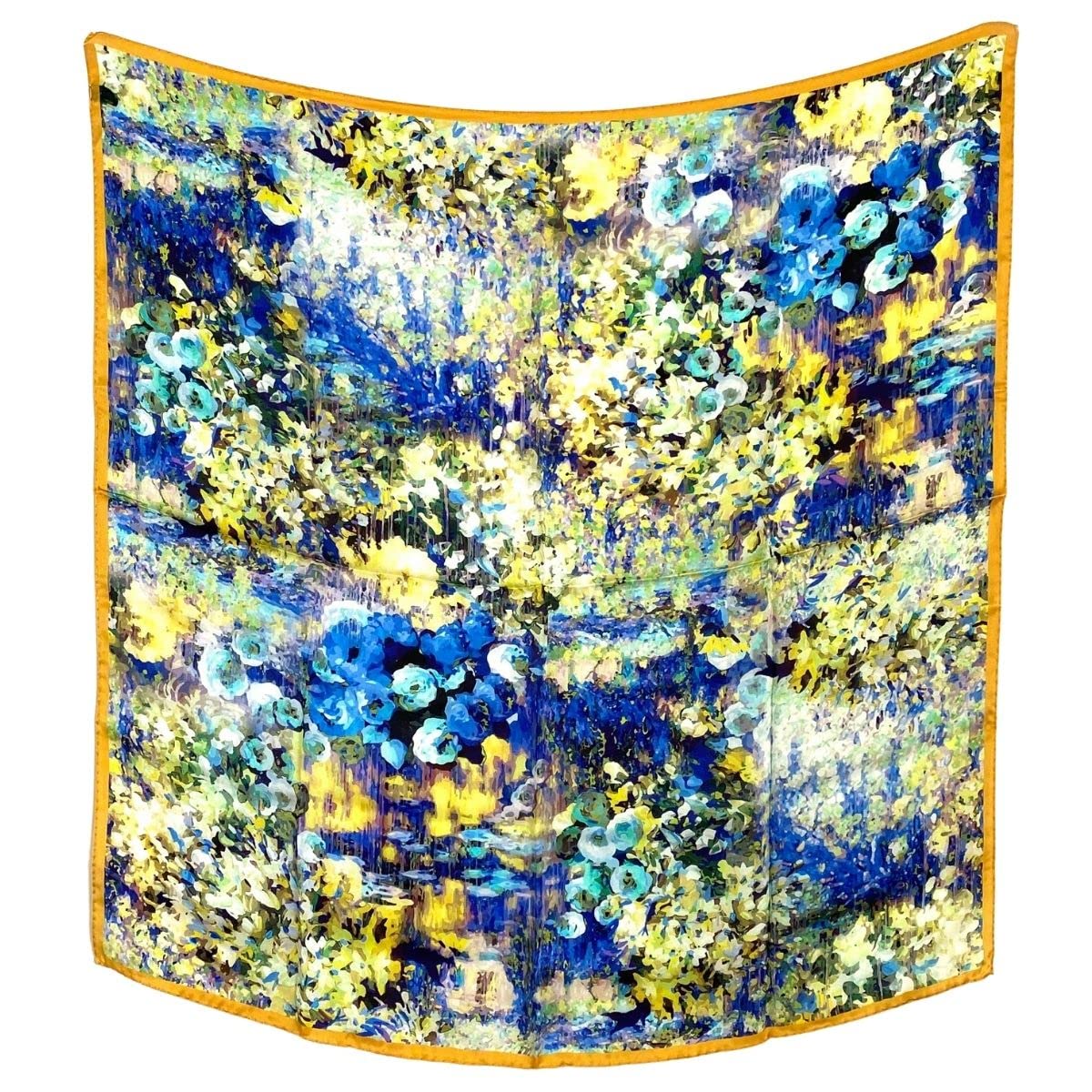 [G.Barsanti&Figli] バルサンティ スカーフ レディース シルク100% 大判 85x85 正方形 イタリア製モネイエロー