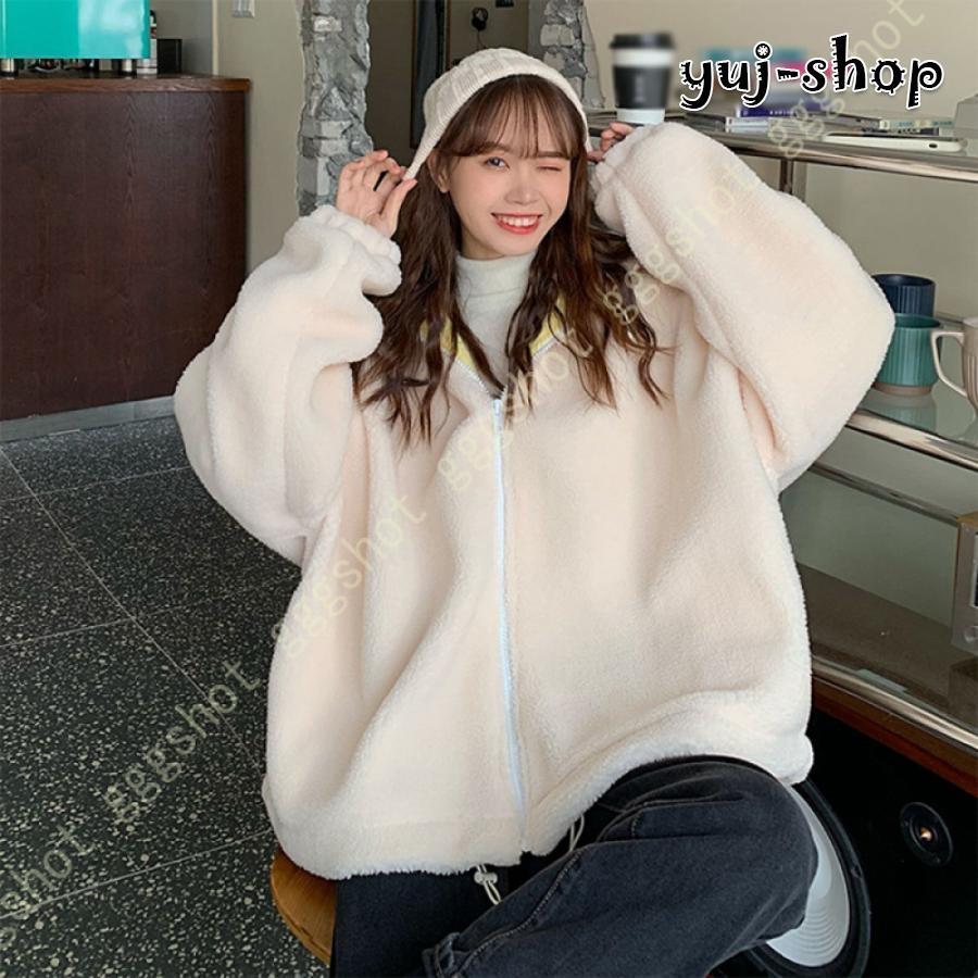 人気商品超目玉 ボアジャケット レディース ボアコート アウター ボアブルゾン もこもこ 防寒コート フード付き カジュアル 冬服 ゆったり アウトドア 暖かい 5,574円