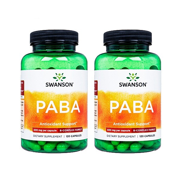 Swanson　スワンソン 　PABA500mg120錠 2本　海外直送日時指定不可　国際郵便発