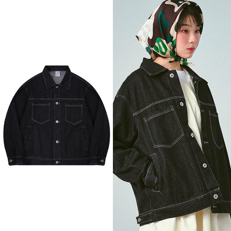 [UNISEX] Stitch Washing Denim Jacket