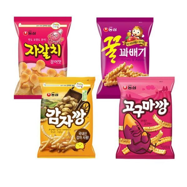 人気スナック4バンドル 32袋 チャガルチ ジャガイモカン サツマイモカン クルクァベギ