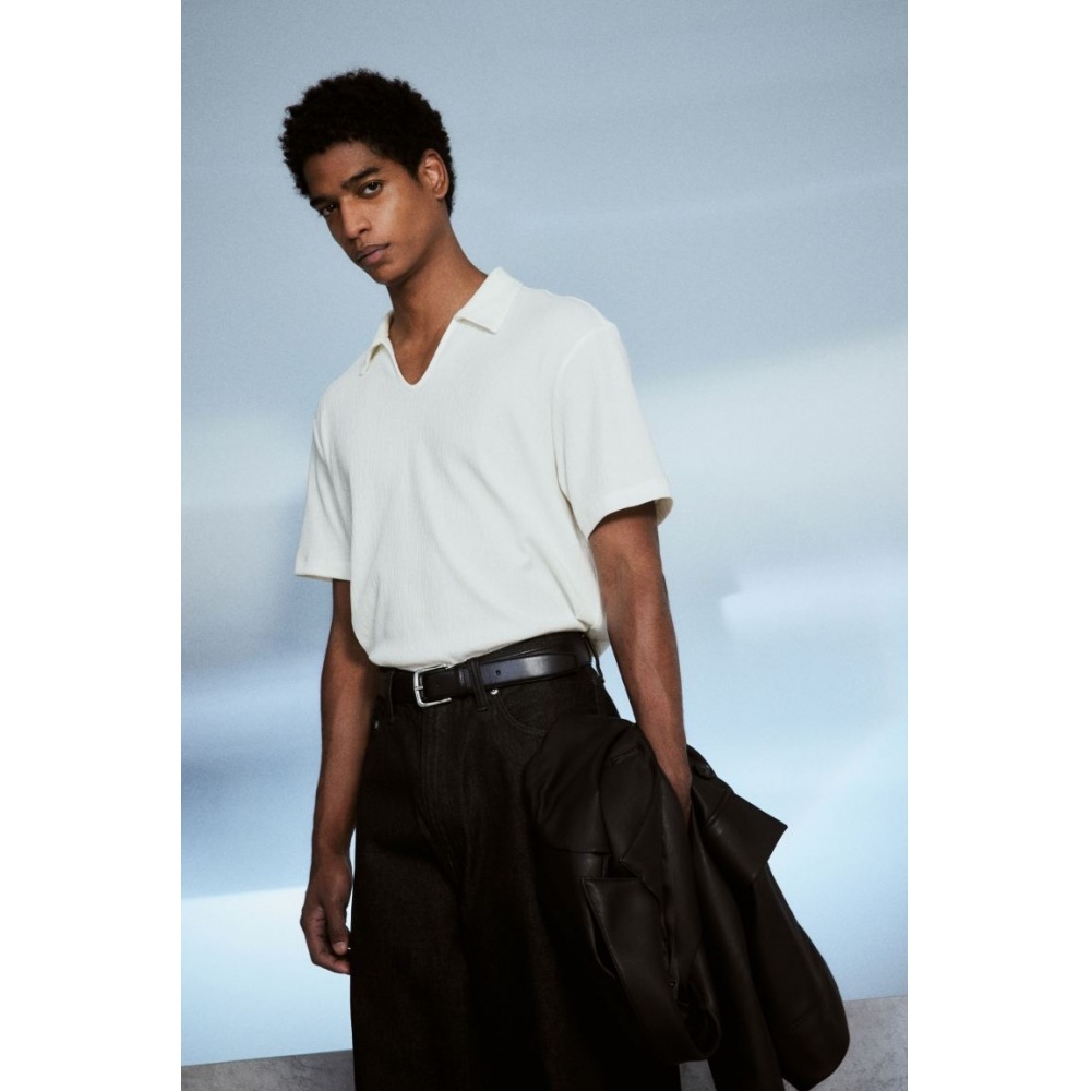 H&M カラー T シャツレギュラーフィットホワイト