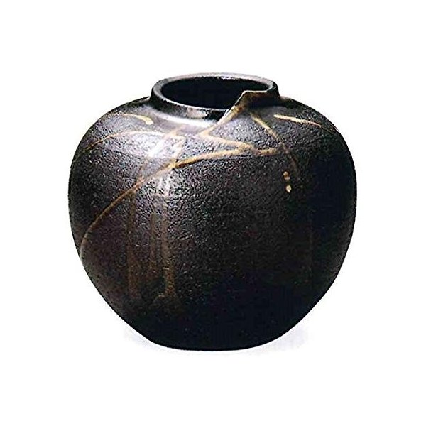 灰釉流し丸花瓶 7号