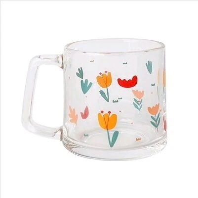 ガラスインスタイル韓国ハンドル家庭用ウォーターカップ朝食オートミールミルクカップ女子学生