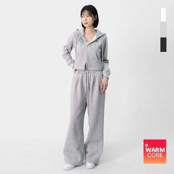女性裏起毛クロップド丈フード付きジップアップ ツーピンタック トレーニングセット SMV008