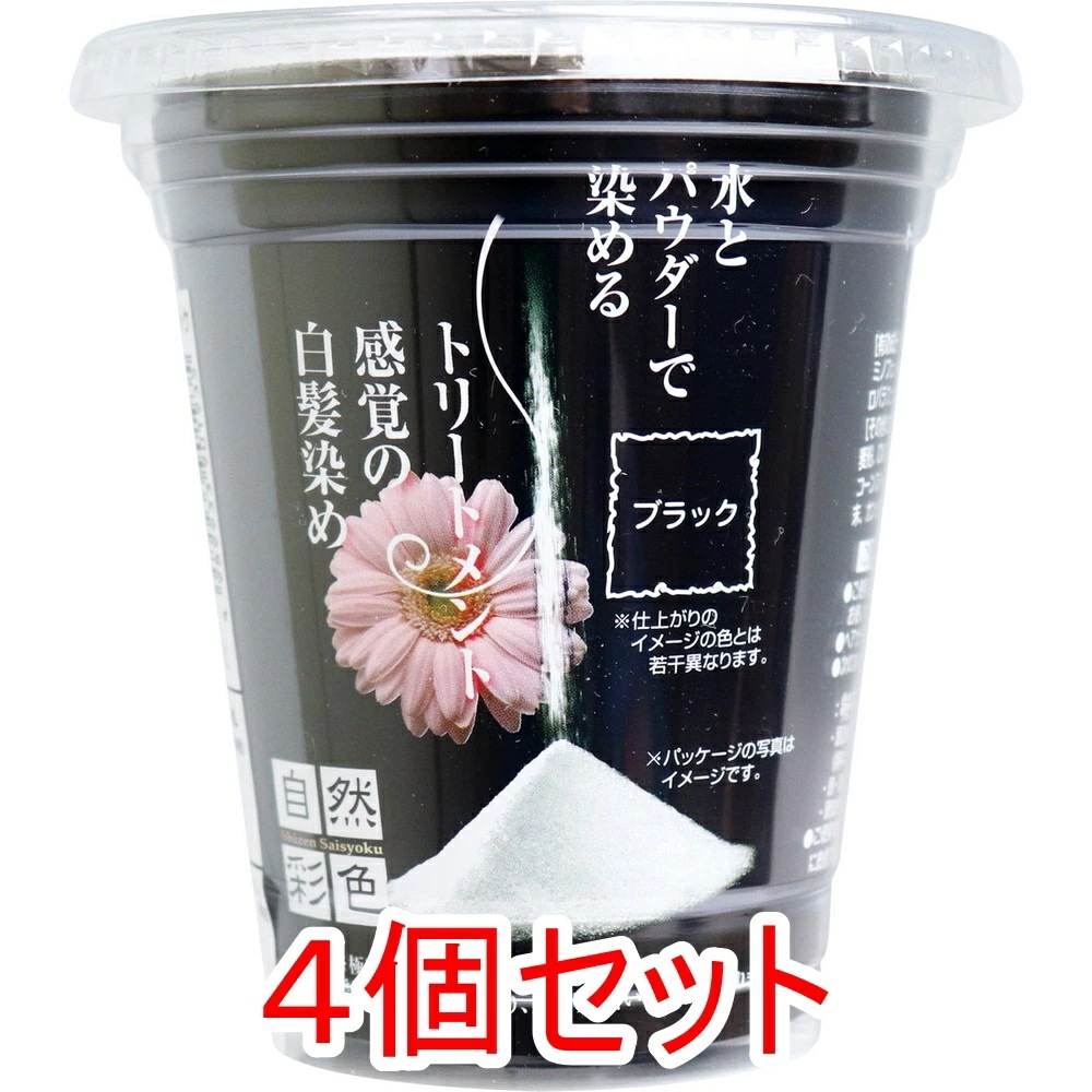 自然彩色 白髪染め 染美A ナチュラルブラック 30g×4個セット