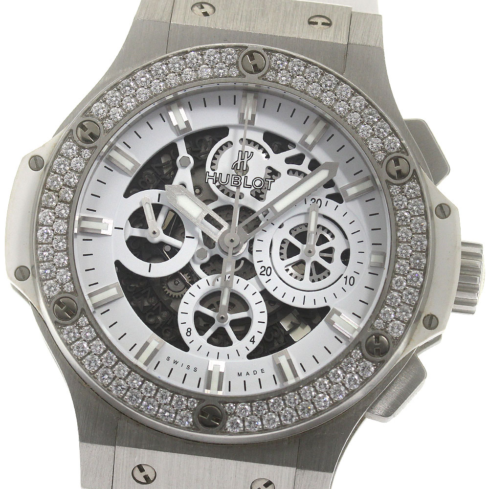 ウブロ HUBLOT 311.SE.2010.RW.1104.JSM12 ビッグバン アエロバン クロノグラフ ダイヤベゼル 自動巻き メンズ 良品 保証書付き_868570【中古】