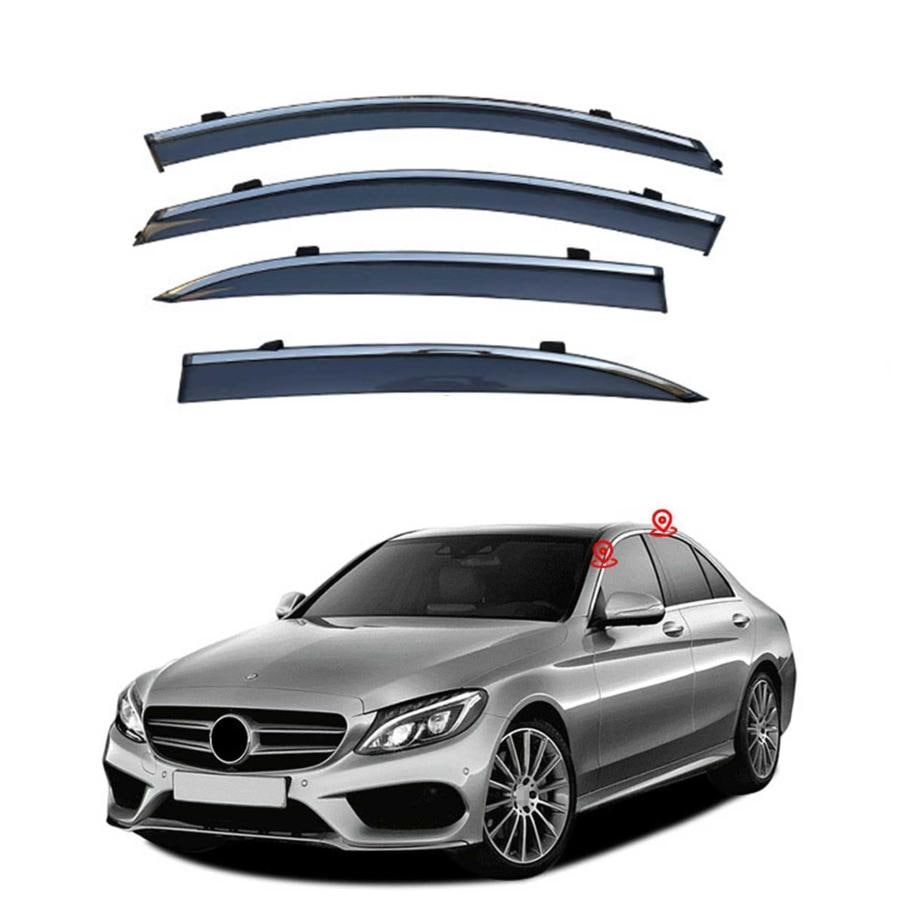 に適用 メルセデスベンツ Cクラス セダンW205 W206 2015~2022年 車用サイドバイザー 車種専用ドアバイザー サイドバイザー カーレインシールド トリムカバー 雨
