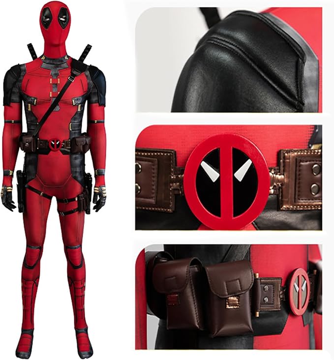 デッドプールとウルヴァリン コスプレ衣装 デッドプール3 コスプレ 道具付き 模造刀 一体型 模造銃 発射不可 仮装 コスチューム 仮装 セット 変装 制服 男女兼用