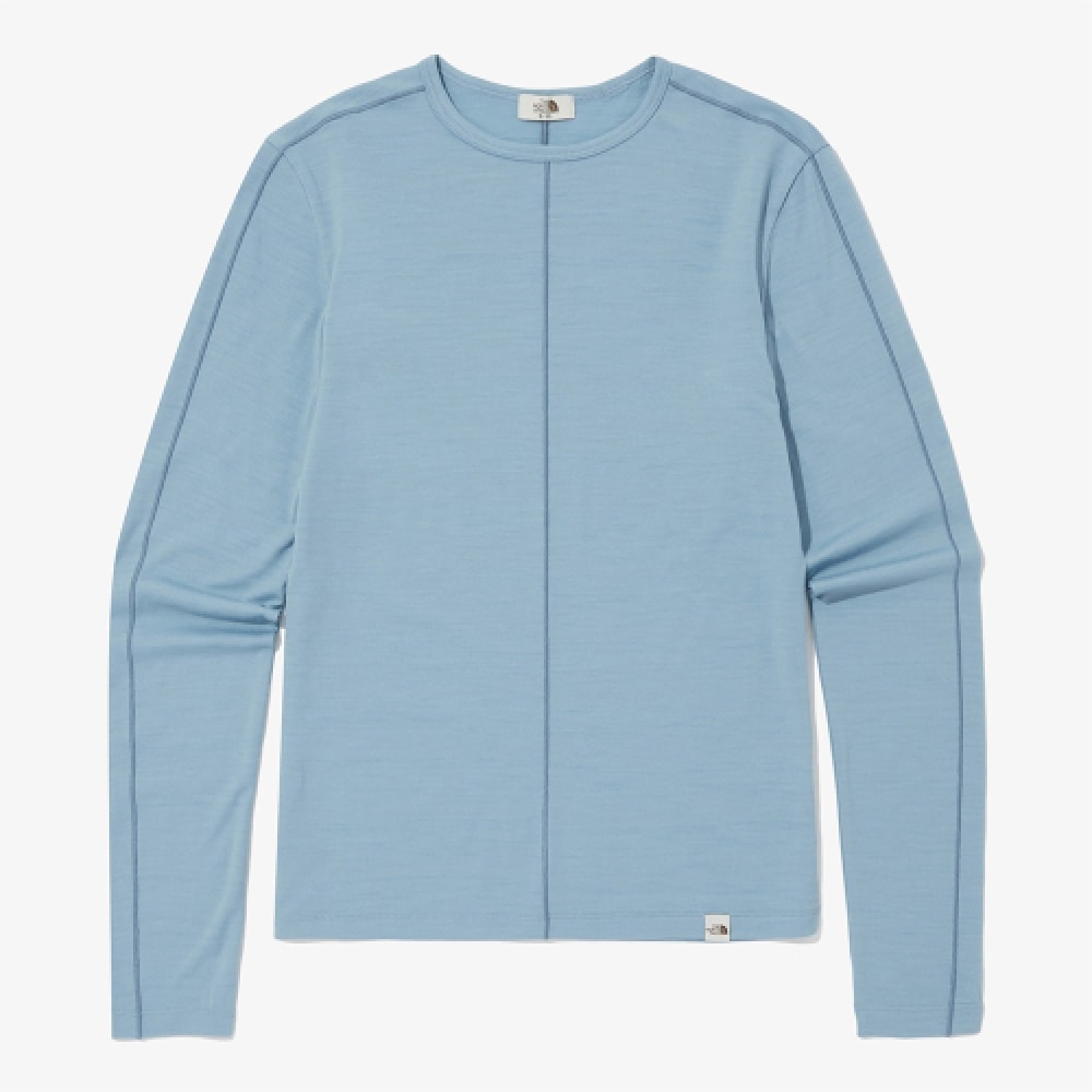 ザ・ノース・フェイス NT7TQ31K ホワイトレーベル女性用ベルーカウールロングスリーブラウンドTシャツ