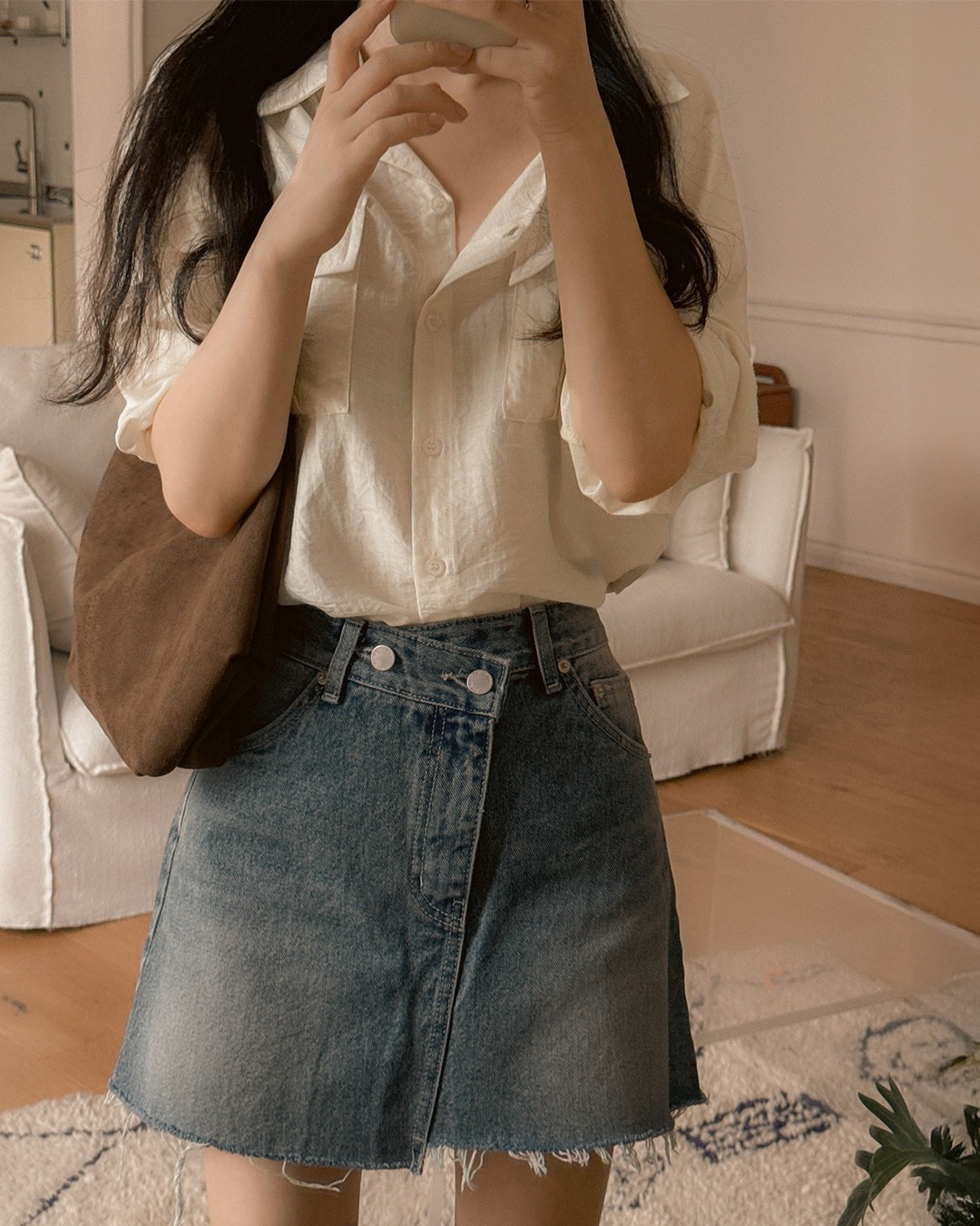 イビューデニムミニスカート韓国ファッション レディース