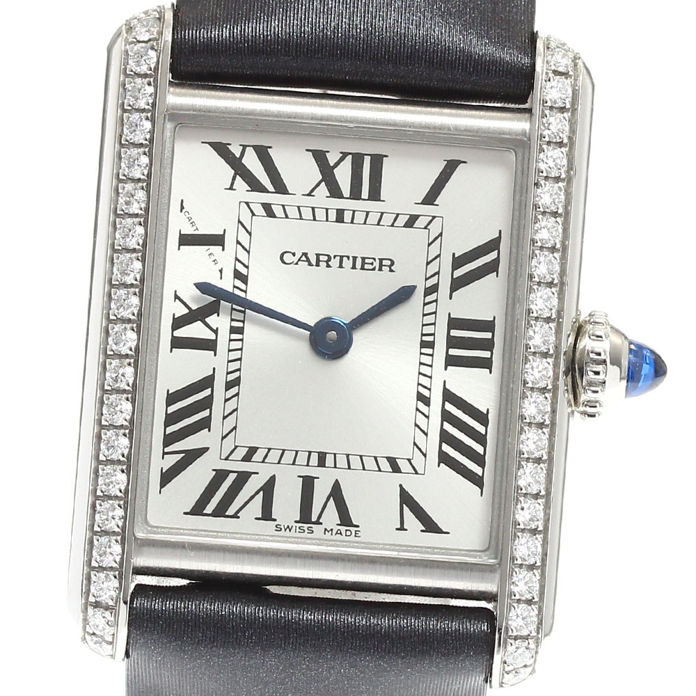 カルティエ CARTIER W4TA0016 タンクマストSM ダイヤベゼル クォーツ レディース _913932【中古】