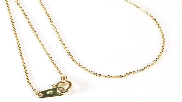 18金製 大人気 小豆チェーン ネックレス輝/4面カットアズキ/0.24:40(